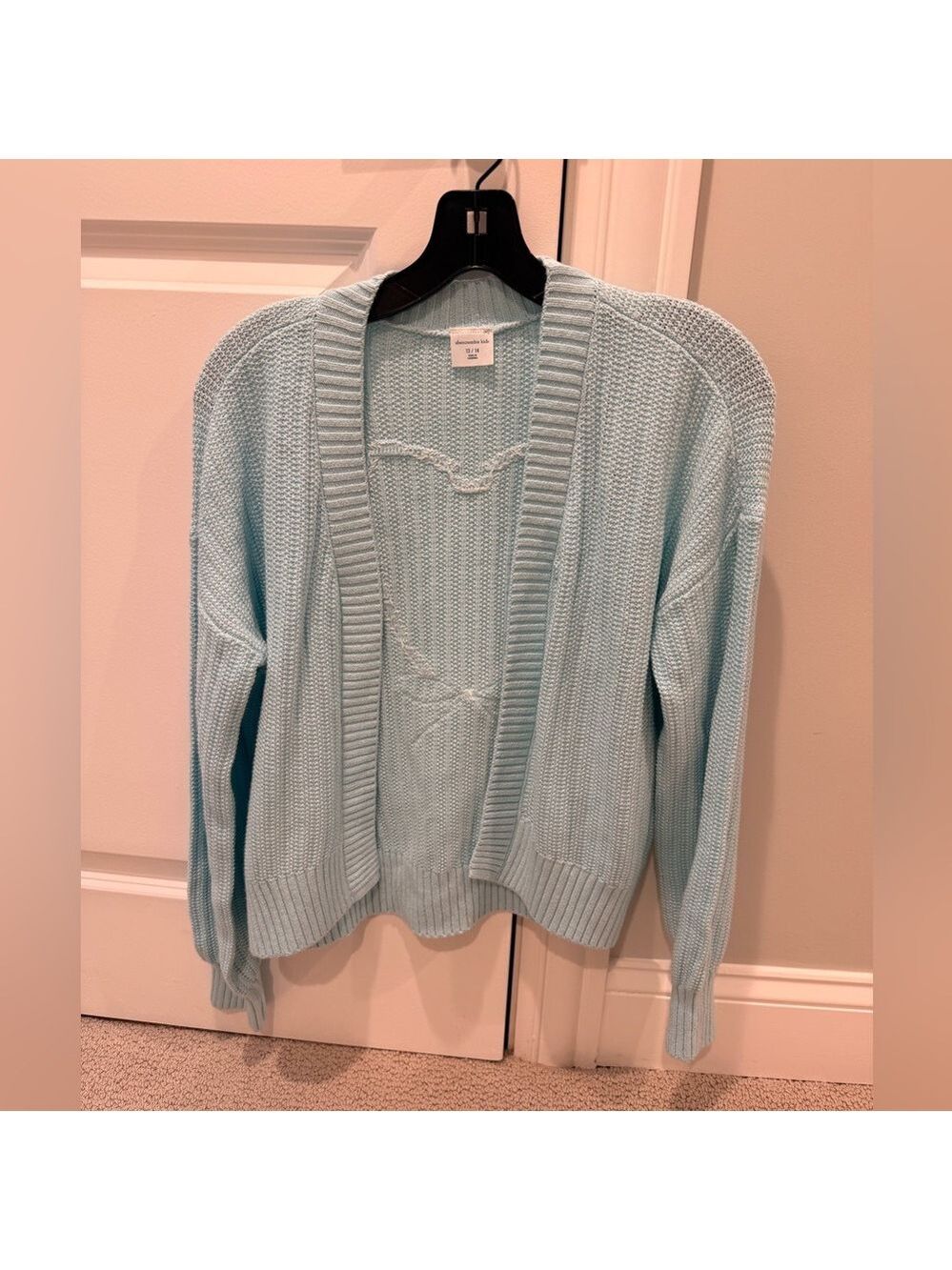 NWT Abercrombie Kids Sky Blue Knit Cardigan Size 13/14